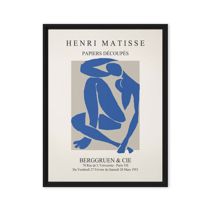 Leinwand - Henri Matisse, Papier Découpés blauer Akt Henri Matisse Schwarz / 46x61 cm (18″×24″) artlia