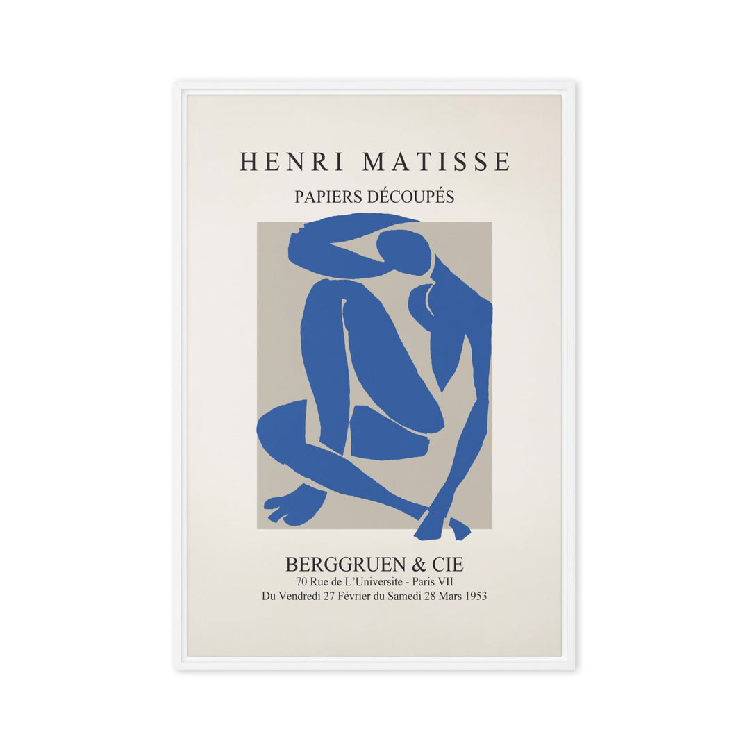 Leinwand - Henri Matisse, Papier Découpés blauer Akt Henri Matisse Weiß / 61x91 cm (24″×36″) artlia