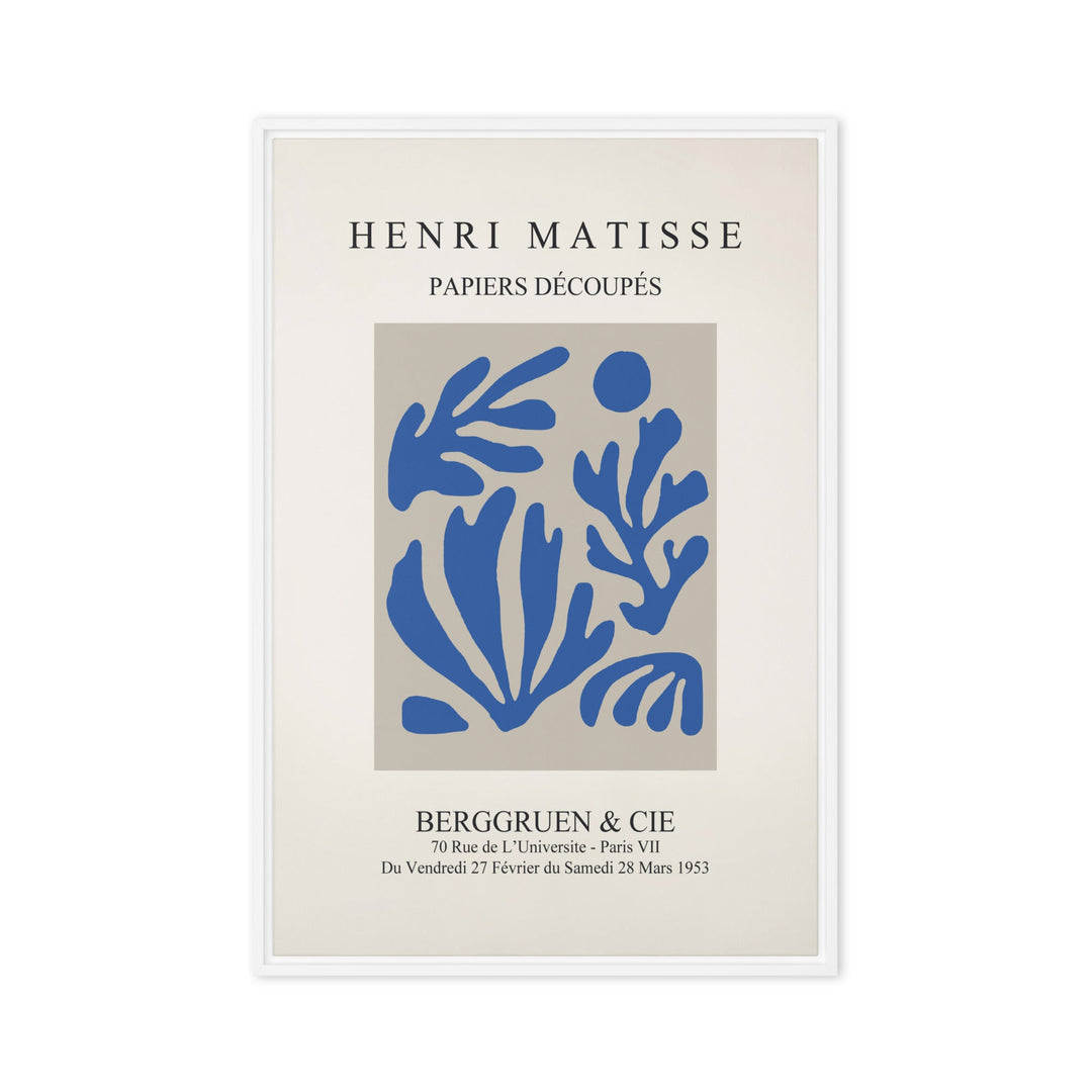 Leinwand - Henri Matisse, Papier Découpés blauer Garten I Henri Matisse Weiß / 61x91 cm (24″×36″) artlia