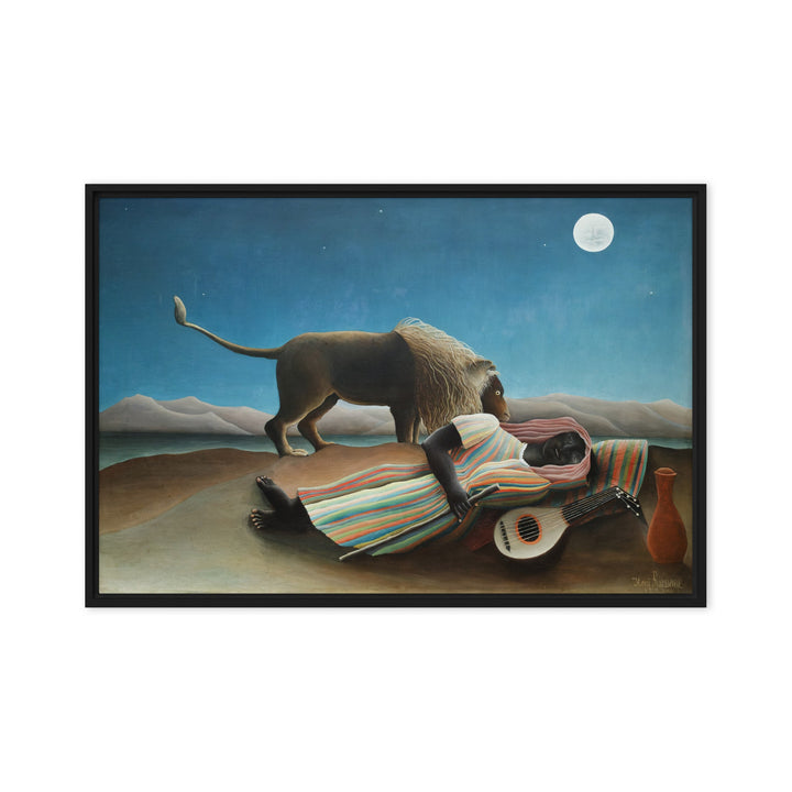 Leinwand - Henri Rousseau, Die schlafende Zigeunerin Henri Rousseau Schwarz / 51x76 cm (20″×30″) artlia