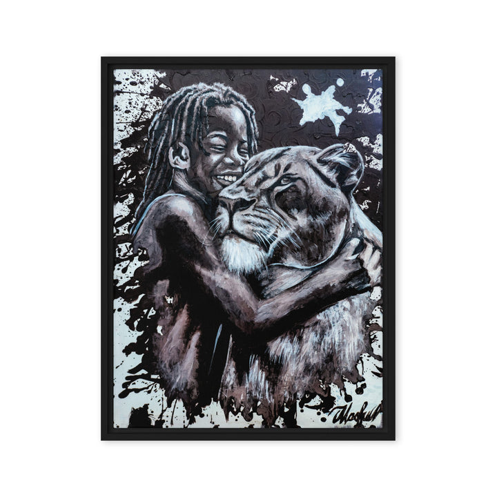 Leinwand - Her Cub, Nokuthula M Mpofu Schwarz / 46x61 cm (18″×24″) artlia