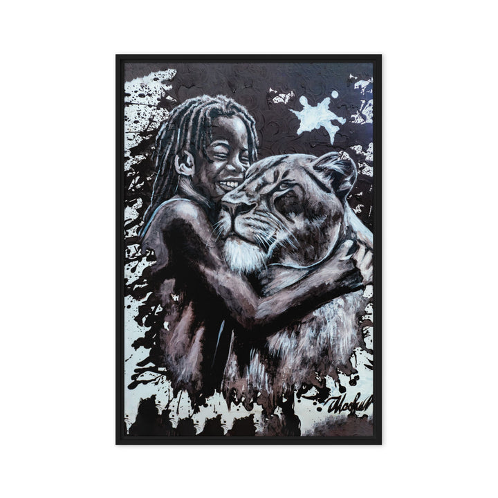 Leinwand - Her Cub, Nokuthula M Mpofu Schwarz / 51x76 cm (20″×30″) artlia