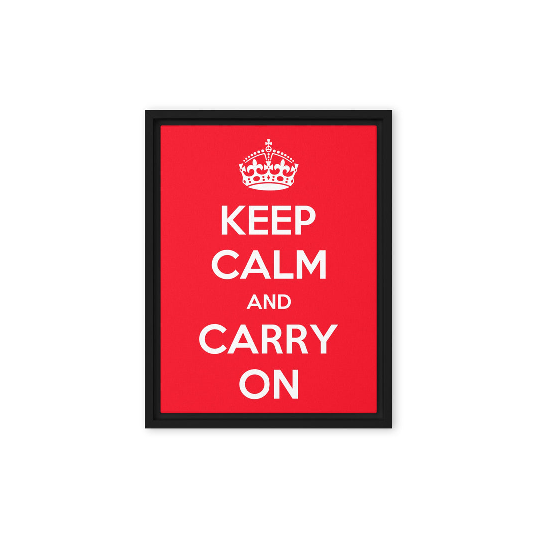 Leinwand - Keep Calm and Carry on Schwarz / 31x41 cm (12″×16″) artlia