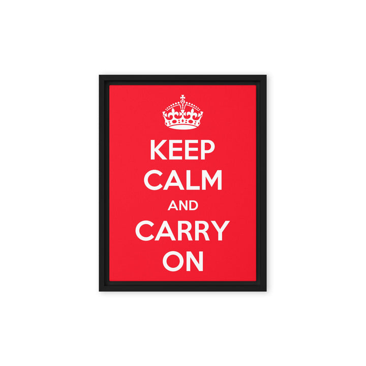 Leinwand - Keep Calm and Carry on Schwarz / 31x41 cm (12″×16″) artlia