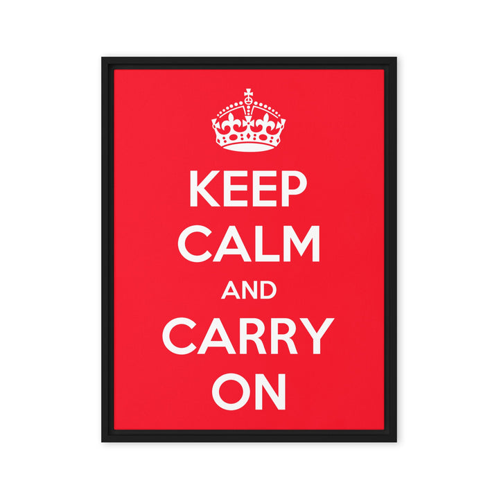 Leinwand - Keep Calm and Carry on Schwarz / 61x81 cm (24″×32″) artlia