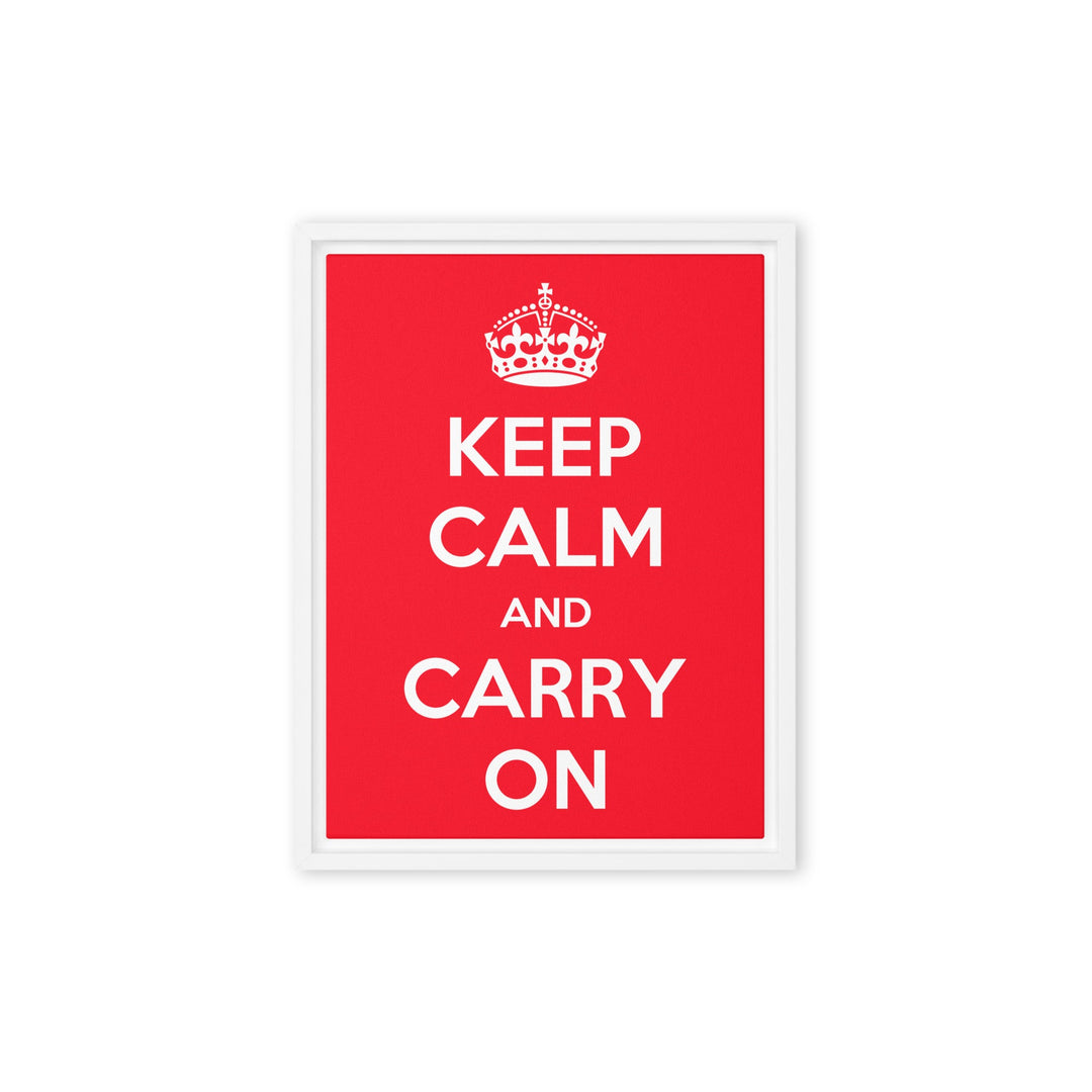 Leinwand - Keep Calm and Carry on Weiß / 31x41 cm (12″×16″) artlia