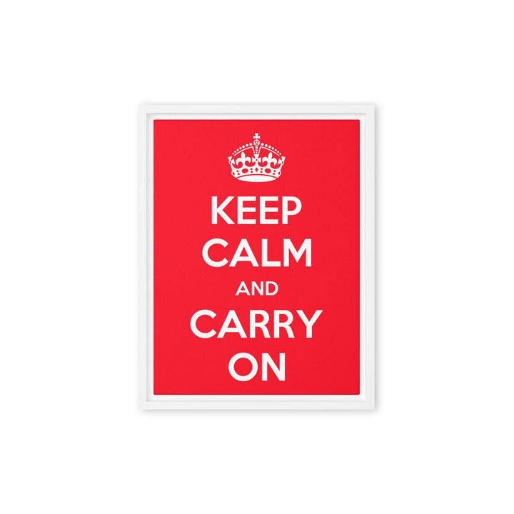 Leinwand - Keep Calm and Carry on Weiß / 31x41 cm (12″×16″) artlia