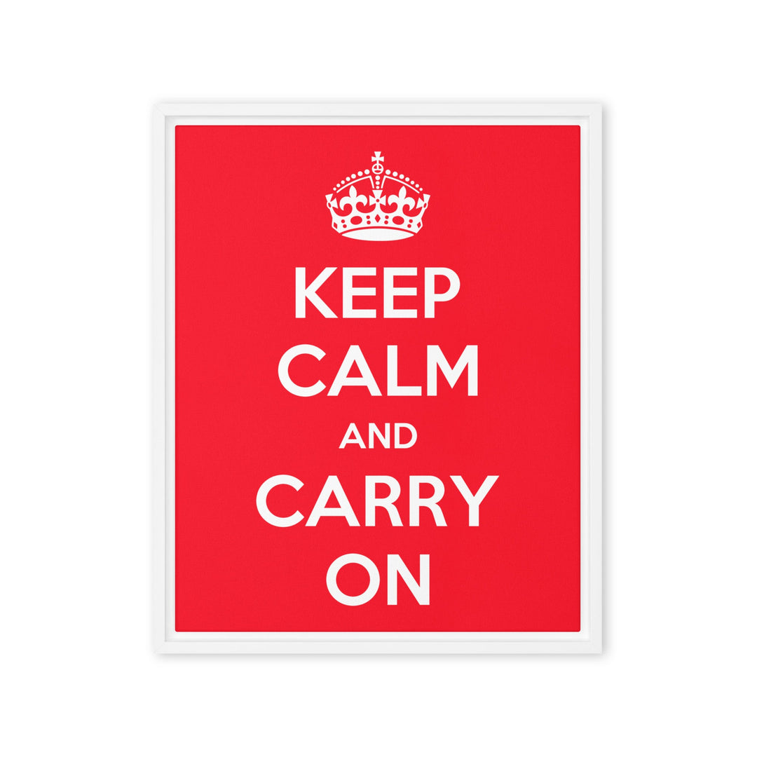 Leinwand - Keep Calm and Carry on Weiß / 41x51 cm (16″×20″) artlia