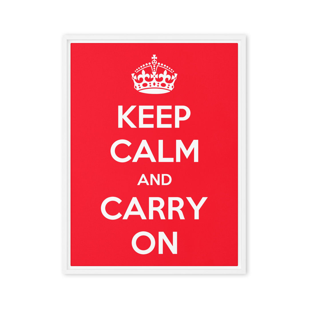 Leinwand - Keep Calm and Carry on Weiß / 46x61 cm (18″×24″) artlia