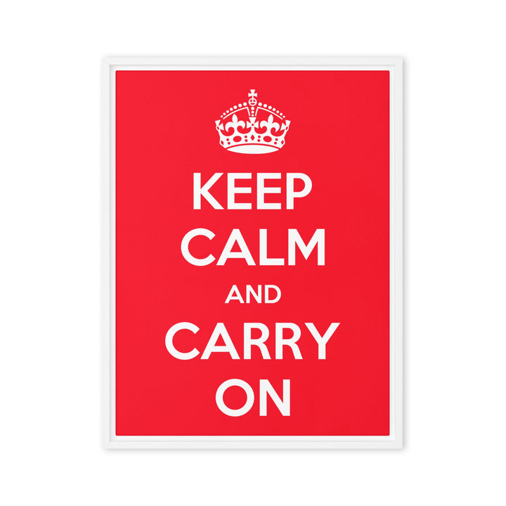 Leinwand - Keep Calm and Carry on Weiß / 46x61 cm (18″×24″) artlia
