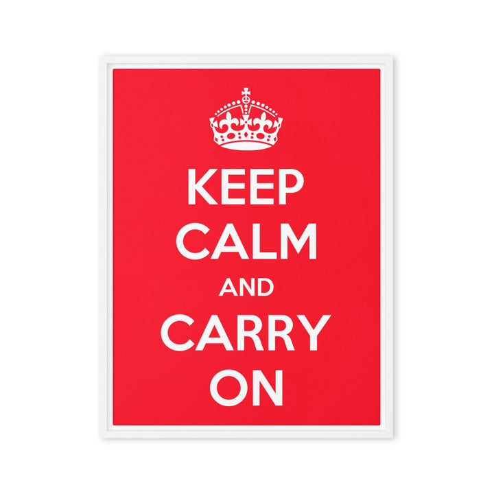 Leinwand - Keep Calm and Carry on Weiß / 61x81 cm (24″×32″) artlia
