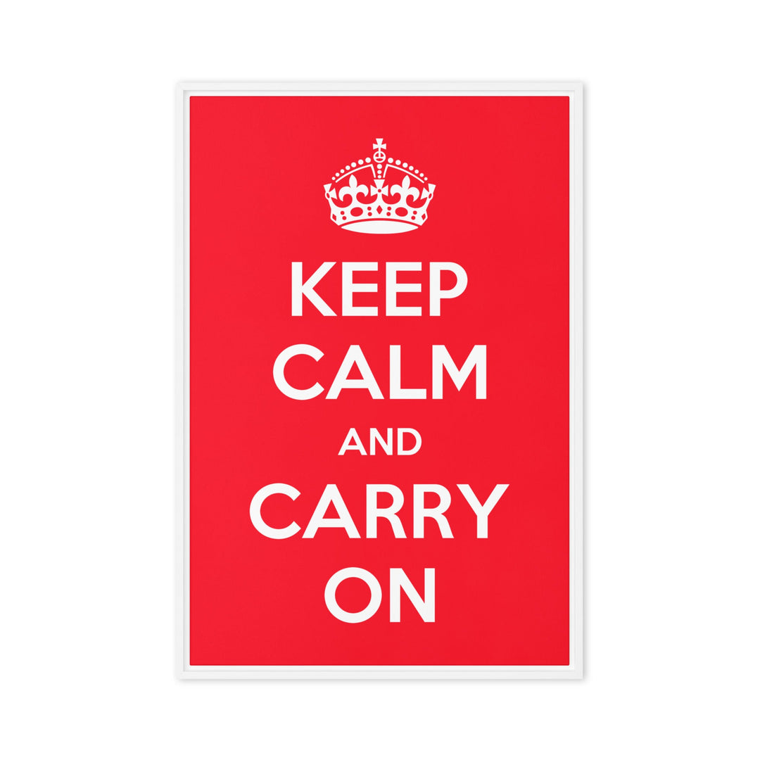 Leinwand - Keep Calm and Carry on Weiß / 61x91 cm (24″×36″) artlia