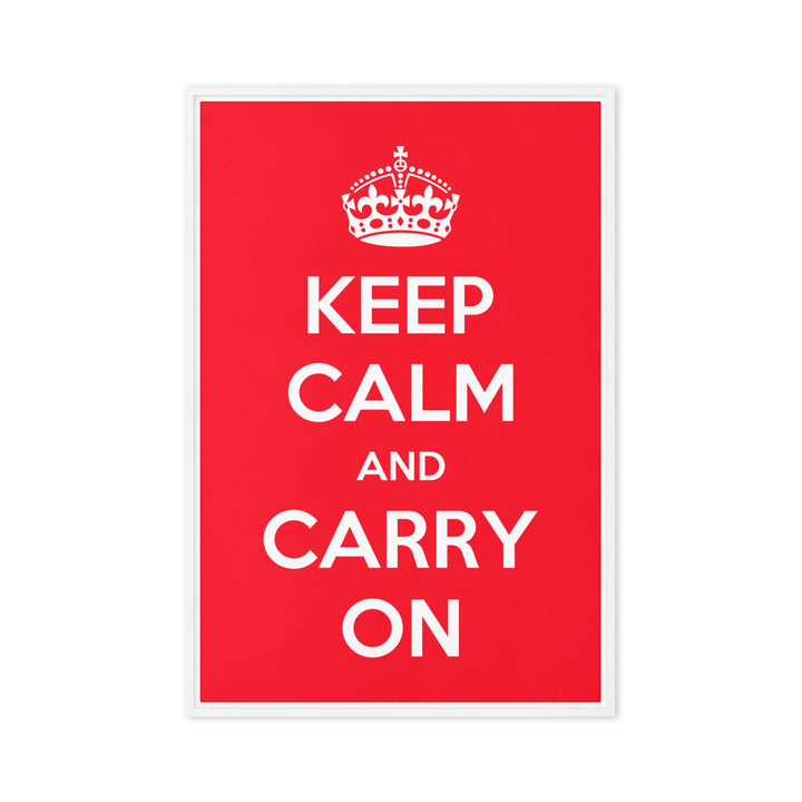 Leinwand - Keep Calm and Carry on Weiß / 61x91 cm (24″×36″) artlia