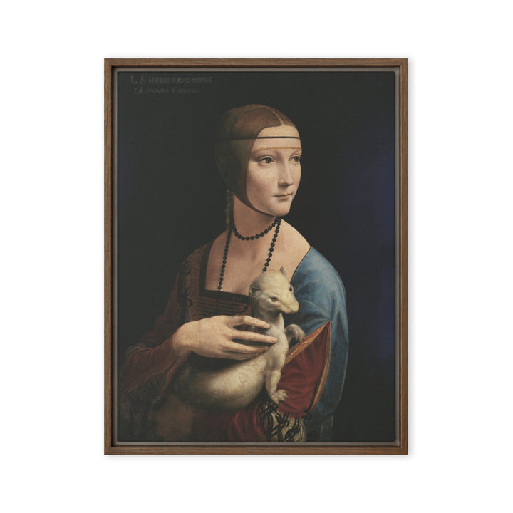 Leinwand - Leonardo da Vinci, Dame mit dem Hermelin Braun / 46x61 cm (18″×24″) artlia