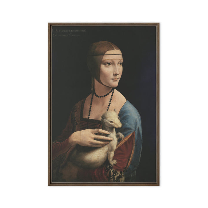 Leinwand - Leonardo da Vinci, Dame mit dem Hermelin Braun / 51x76 cm (20″×30″) artlia