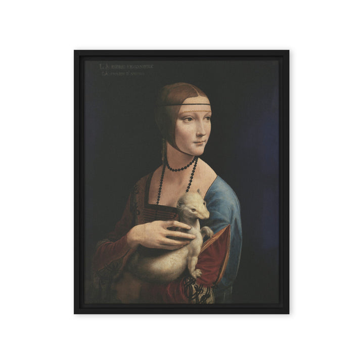 Leinwand - Leonardo da Vinci, Dame mit dem Hermelin Schwarz / 41x51 cm (16″×20″) artlia