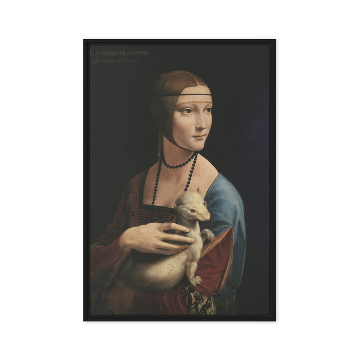 Leinwand - Leonardo da Vinci, Dame mit dem Hermelin Schwarz / 51x76 cm (20″×30″) artlia