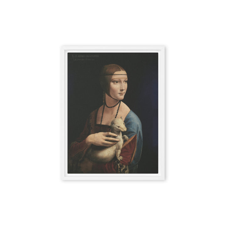 Leinwand - Leonardo da Vinci, Dame mit dem Hermelin Weiß / 31x41 cm (12″×16″) artlia