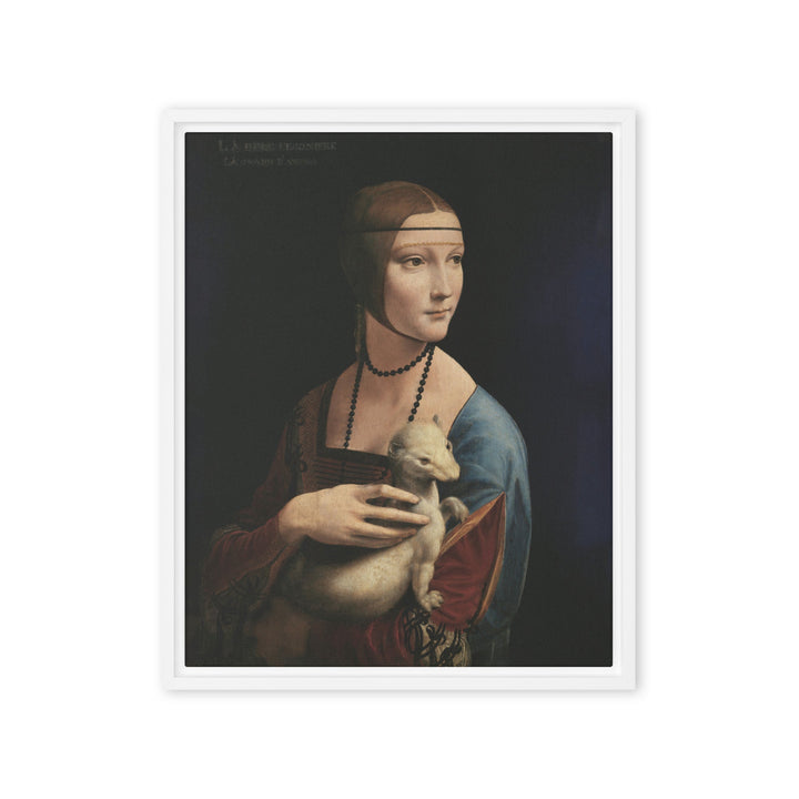 Leinwand - Leonardo da Vinci, Dame mit dem Hermelin Weiß / 41x51 cm (16″×20″) artlia