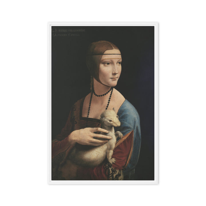 Leinwand - Leonardo da Vinci, Dame mit dem Hermelin Weiß / 51x76 cm (20″×30″) artlia