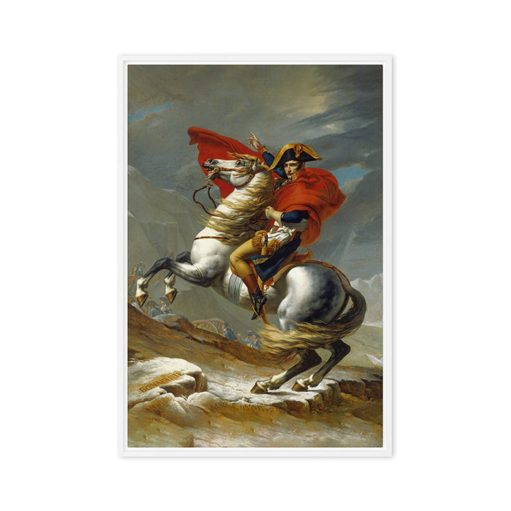 Leinwand - Napoleon Crossing the Alps Jacques-Louis David Weiß / 61x91 cm (24″×36″) artlia