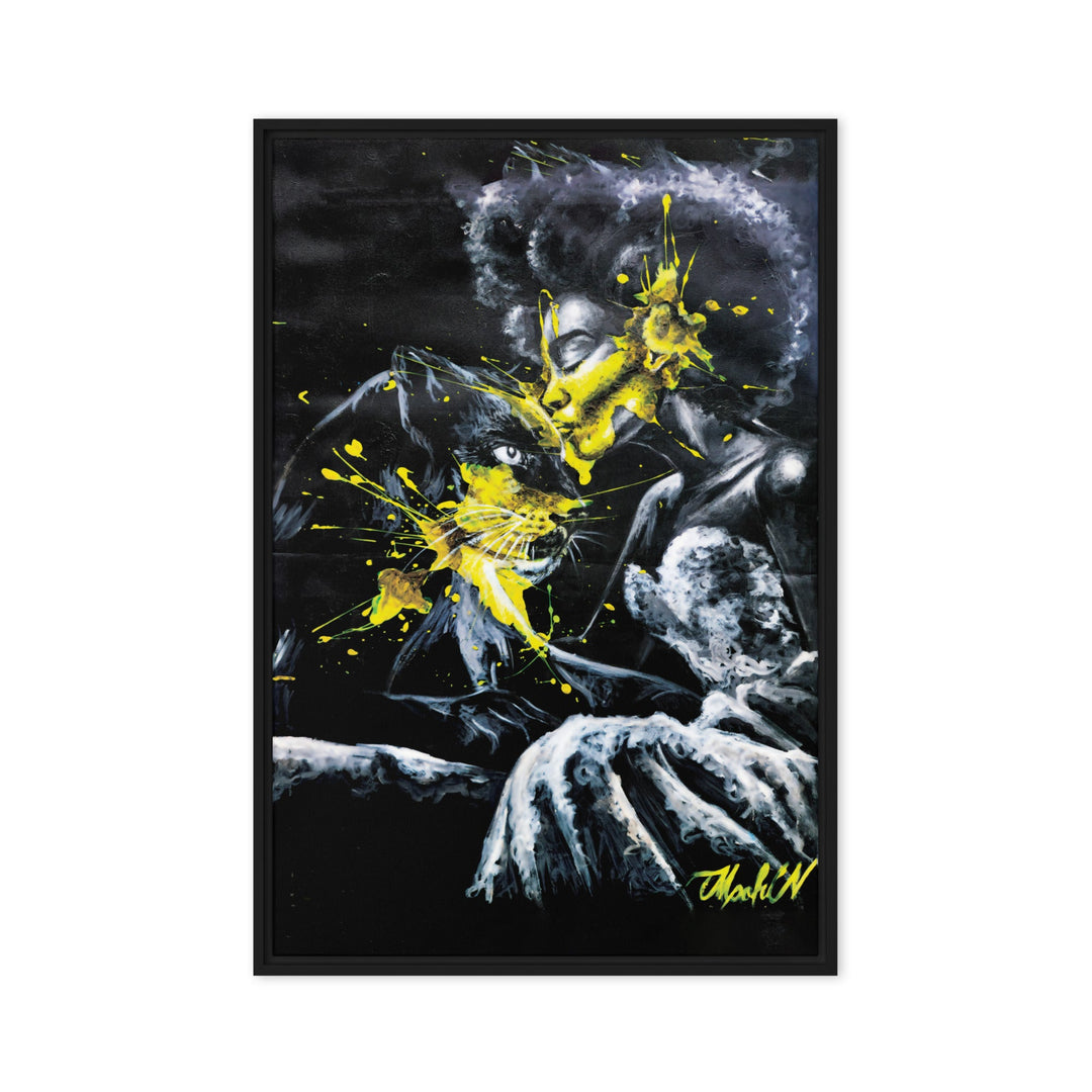 Leinwand - Panther Spirit, Nokuthula M Mpofu Schwarz / 51x76 cm (20″×30″) artlia