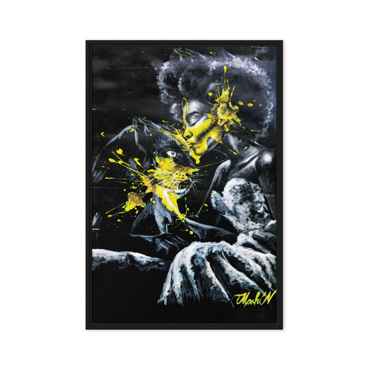 Leinwand - Panther Spirit, Nokuthula M Mpofu Schwarz / 51x76 cm (20″×30″) artlia