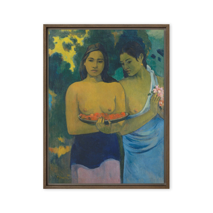 Leinwand - Paul Gauguin, Tahitische Frauen am Strand Braun / 61x81 cm (24″×32″) artlia