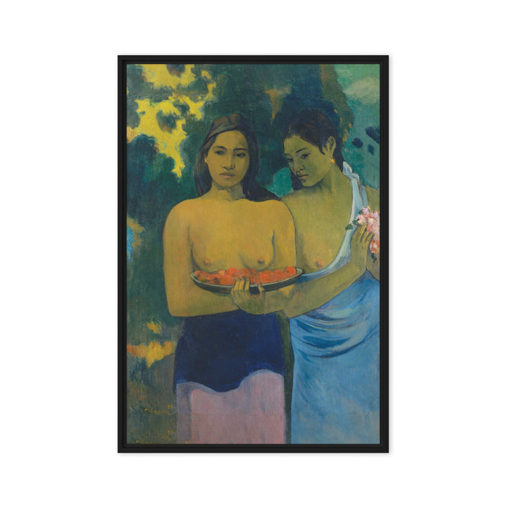 Leinwand - Paul Gauguin, Tahitische Frauen am Strand Schwarz / 51x76 cm (20″×30″) artlia