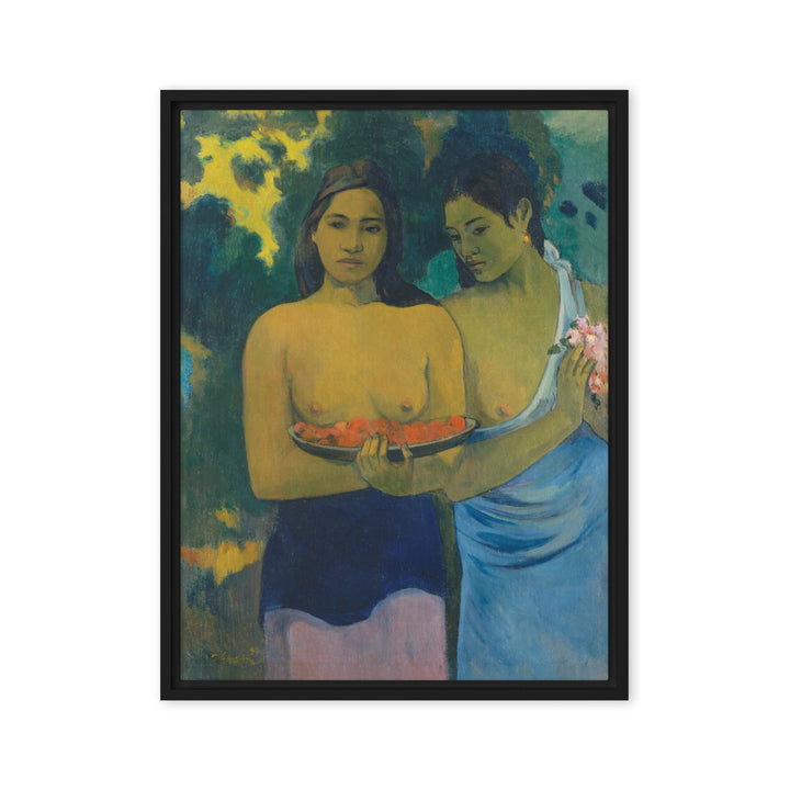 Leinwand - Paul Gauguin, Tahitische Frauen am Strand Schwarz / 61x81 cm (24″×32″) artlia