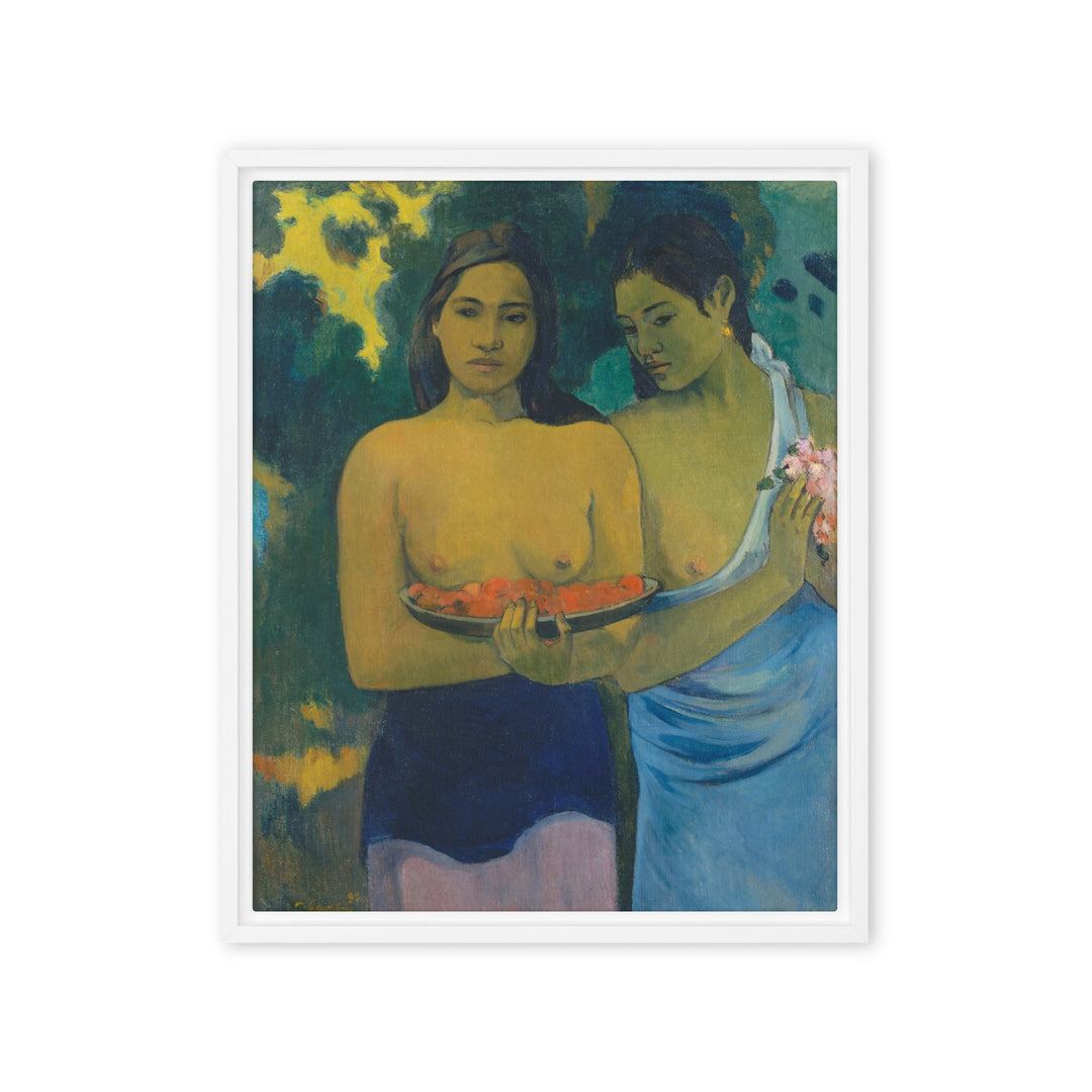 Leinwand - Paul Gauguin, Tahitische Frauen am Strand Weiß / 41x51 cm (16″×20″) artlia