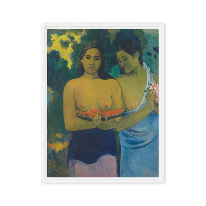 Leinwand - Paul Gauguin, Tahitische Frauen am Strand Weiß / 46x61 cm (18″×24″) artlia
