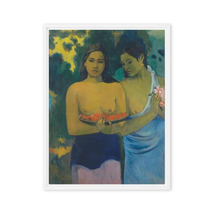Leinwand - Paul Gauguin, Tahitische Frauen am Strand Weiß / 61x81 cm (24″×32″) artlia