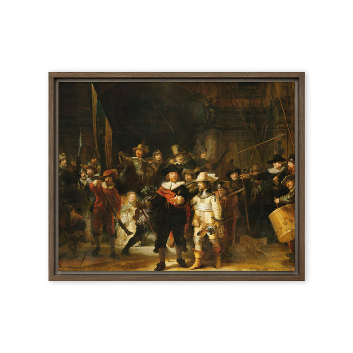 Leinwand - Rembrandt van Rijn, Die Nachtwache Braun / 41x51 cm (16″×20″) artlia