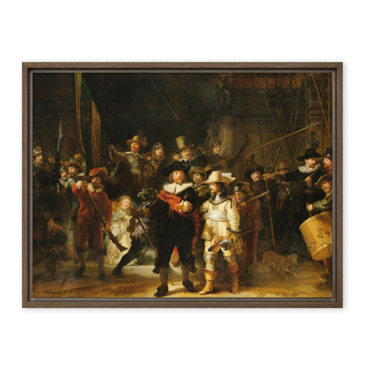 Leinwand - Rembrandt van Rijn, Die Nachtwache Braun / 46x61 cm (18″×24″) artlia
