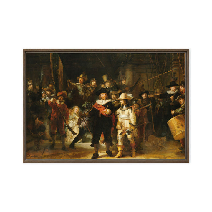 Leinwand - Rembrandt van Rijn, Die Nachtwache Braun / 51x76 cm (20″×30″) artlia