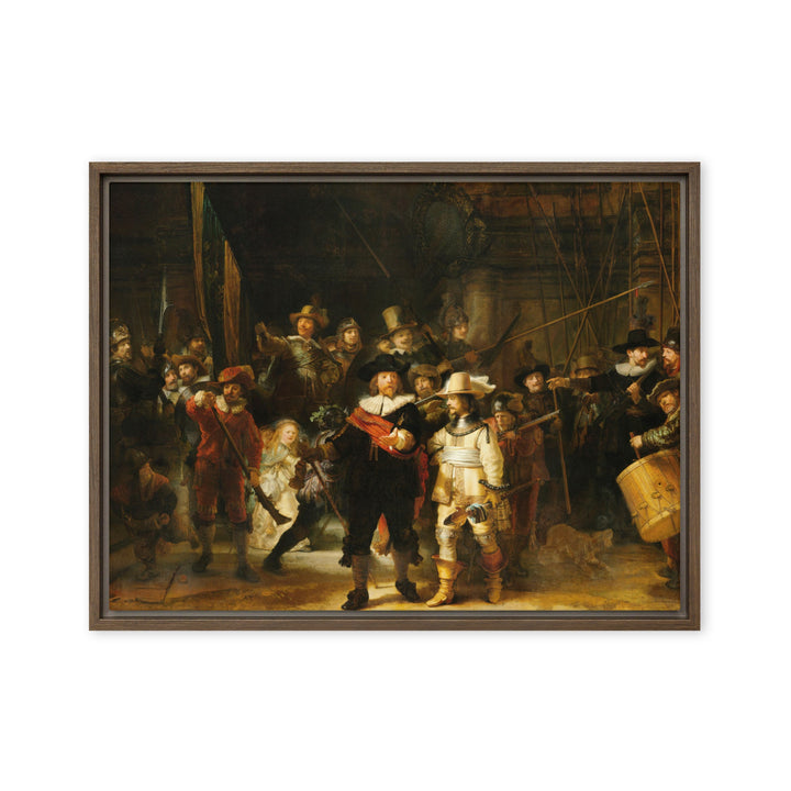 Leinwand - Rembrandt van Rijn, Die Nachtwache Braun / 61x81 cm (24″×32″) artlia