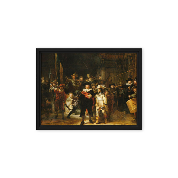 Leinwand - Rembrandt van Rijn, Die Nachtwache Schwarz / 31x41 cm (12″×16″) artlia