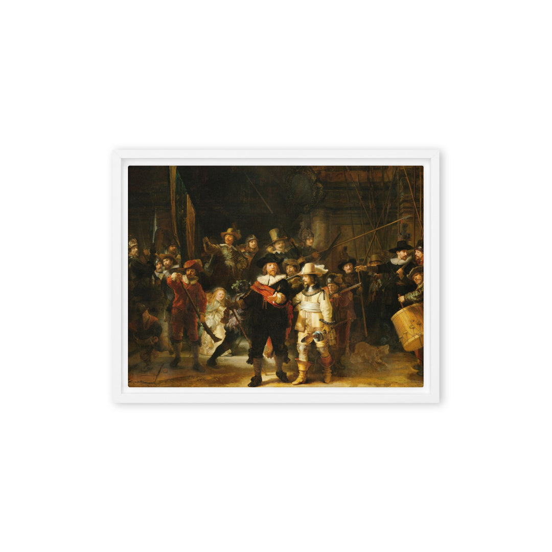 Leinwand - Rembrandt van Rijn, Die Nachtwache Weiß / 31x41 cm (12″×16″) artlia