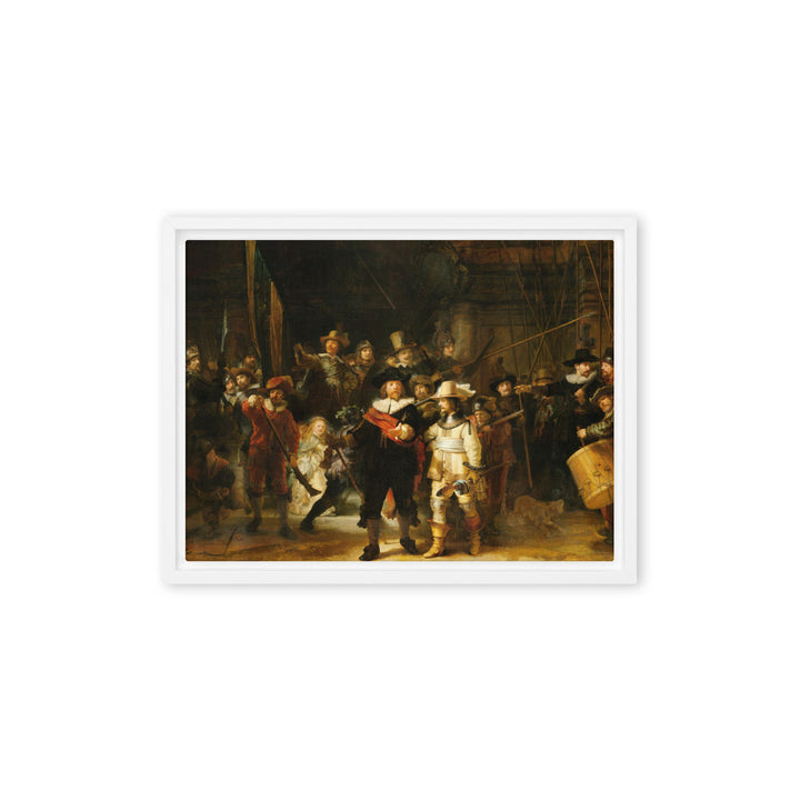 Leinwand - Rembrandt van Rijn, Die Nachtwache Weiß / 31x41 cm (12″×16″) artlia