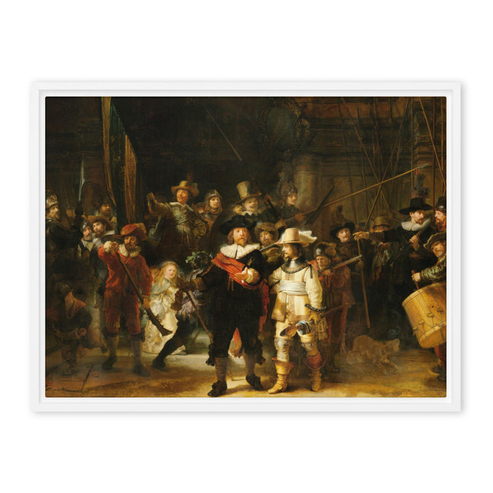 Leinwand - Rembrandt van Rijn, Die Nachtwache Weiß / 46x61 cm (18″×24″) artlia