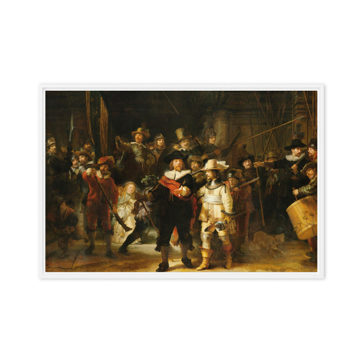 Leinwand - Rembrandt van Rijn, Die Nachtwache Weiß / 51x76 cm (20″×30″) artlia