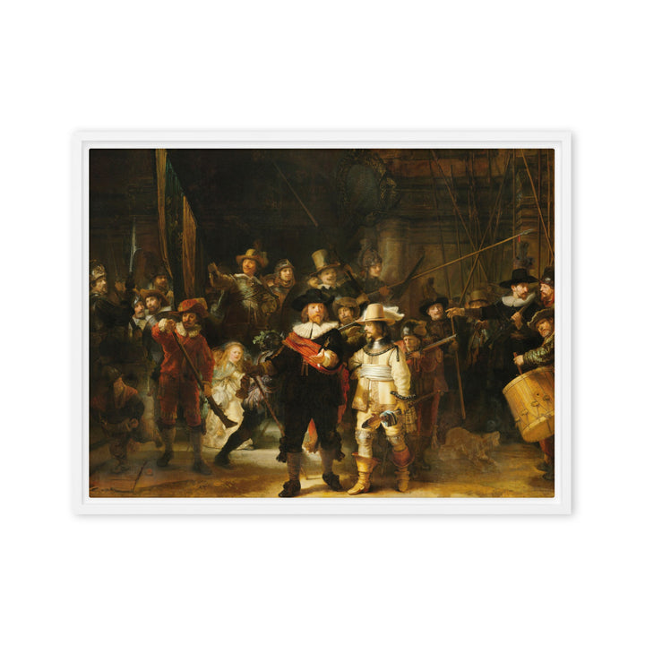 Leinwand - Rembrandt van Rijn, Die Nachtwache Weiß / 61x81 cm (24″×32″) artlia