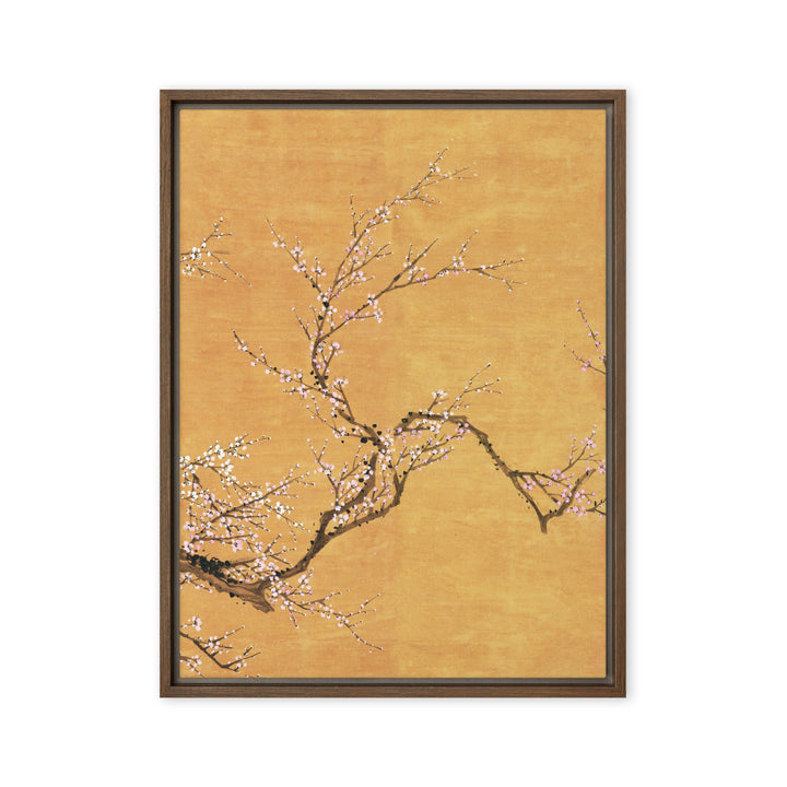 Leinwand - Rote und weiße Pflaumenblüten Braun / Teil 3 / 46x61 cm (18″×24″) artlia