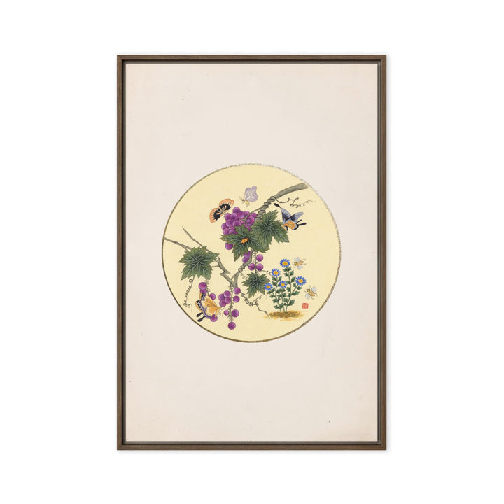 Leinwand - Schmetterlinge auf Traubenbaum Misun Kim Braun / 61x91 cm (24″×36″) artlia