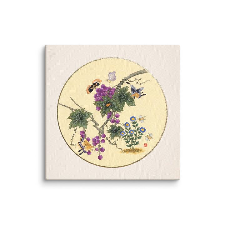 Leinwand - Schmetterlinge auf Traubenbaum Misun Kim ohne Rahmen / 30x30 cm (12″×12″) artlia