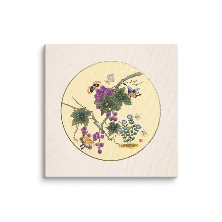 Leinwand - Schmetterlinge auf Traubenbaum Misun Kim ohne Rahmen / 41x41 cm (16″×16″) artlia
