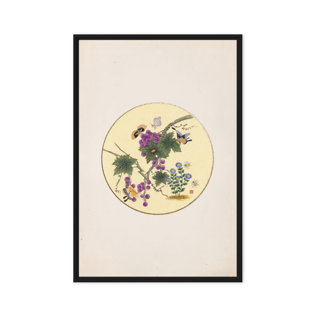 Leinwand - Schmetterlinge auf Traubenbaum Misun Kim Schwarz / 61x91 cm (24″×36″) artlia