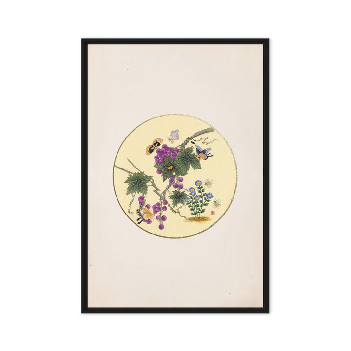 Leinwand - Schmetterlinge auf Traubenbaum Misun Kim Schwarz / 61x91 cm (24″×36″) artlia