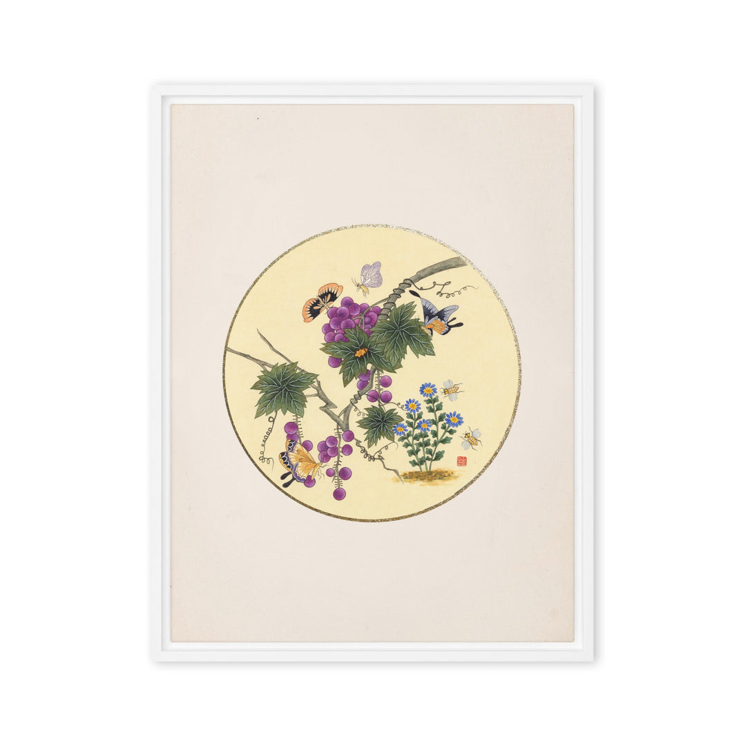 Leinwand - Schmetterlinge auf Traubenbaum Misun Kim Weiß / 46x61 cm (18″×24″) artlia